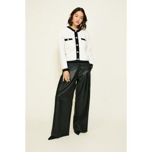 Line And Dot Revolve Womens Ivory Black Bon Sweater‎ Gold Buttons Sz XS Office